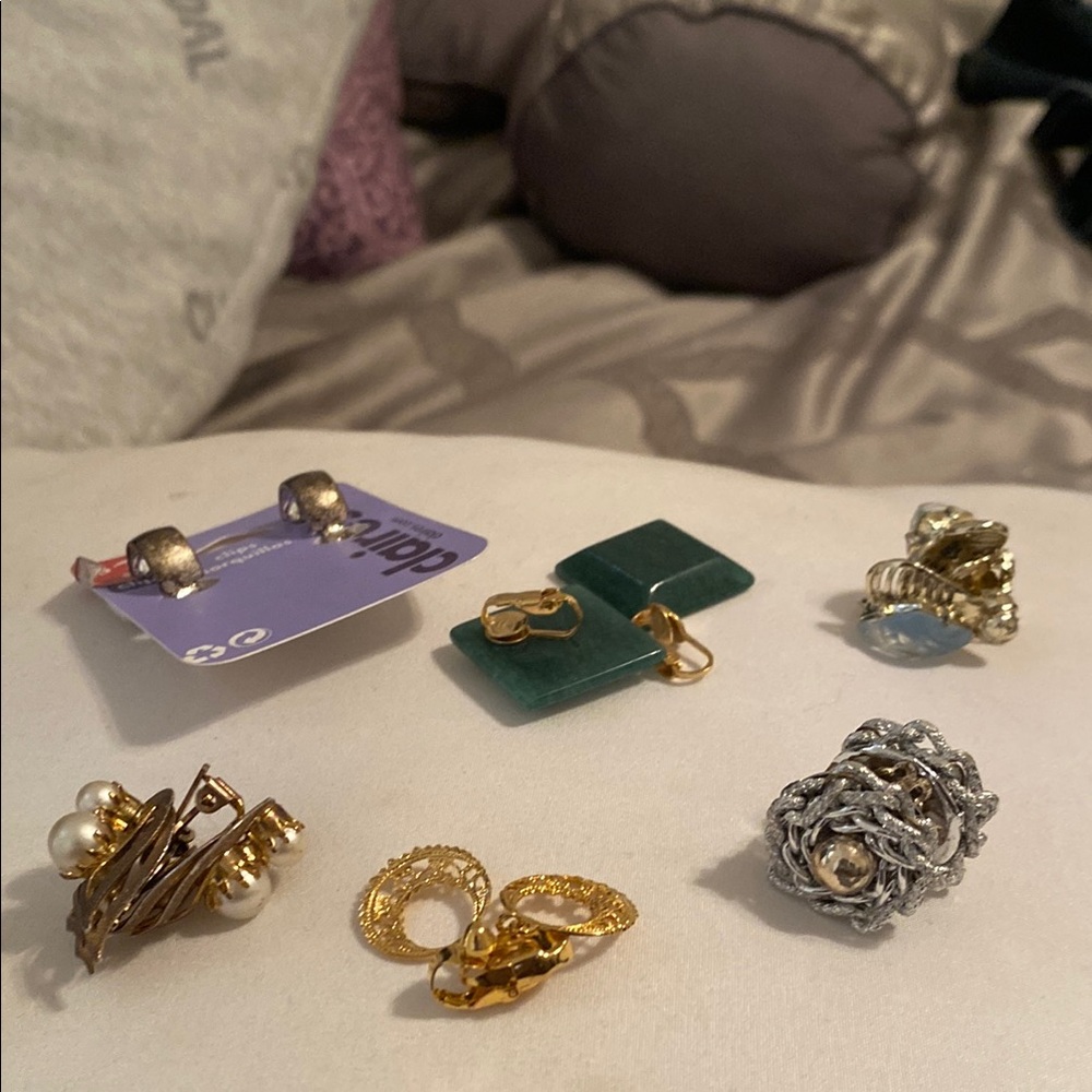 Set of six clip on earrings